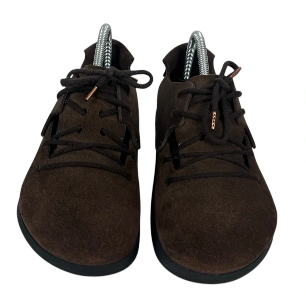 BIRKENSTOCK Montana Sandals Size 39 Mens 6 Womens 8 Suede Brown Tan Moccasin